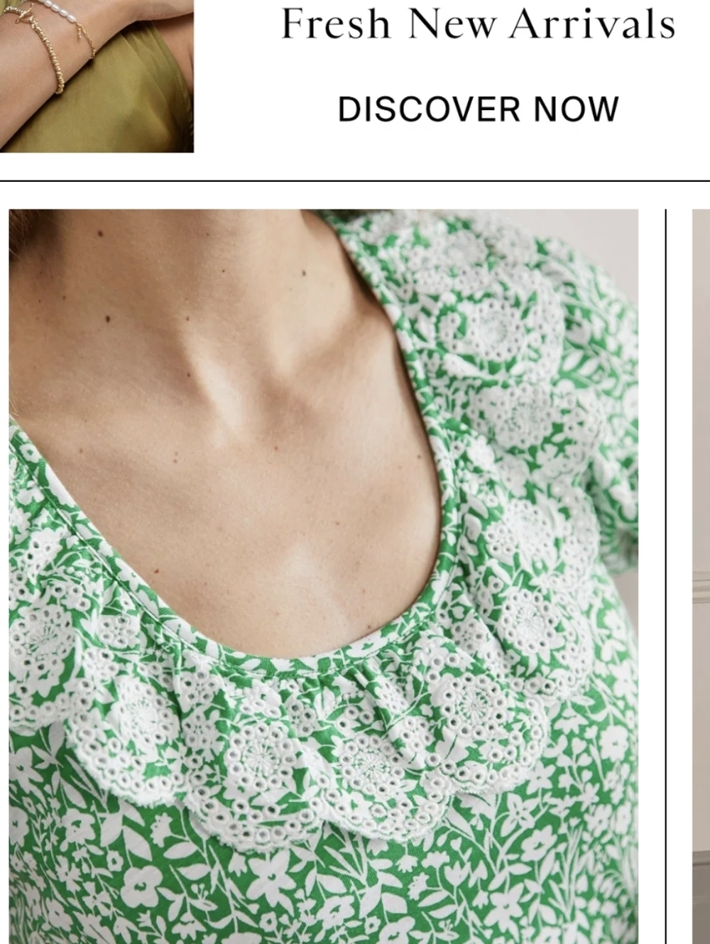 NWT New Boden Trim Floral Green Spring Jersey Midi Dress Us 20-22r - Picture 5 of 7